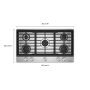KitchenAid - 36 in. Gas Cooktop with 5 Versatile Burners - Stainless Steel - Image 4