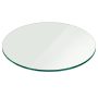 24 in. Clear Round Glass Table Top, 1/2 in. Thickness Tempered Ogee Edge Polished - Image 1