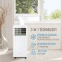 Keystone - 200 Sq. Ft. 8,500 BTU ASHRAE/5,000 BTU DOE Portable Air Conditioner with Remote Control - White - Image 4