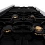 ZLINE - 48 in. Wide 7 Burner Autograph Legacy Dual Fuel Freestanding Range in Satin Steel w/ Black & Gold Accents - Black Matte - Image 3