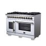 Forno Appliances - 48 in. Wide 8 Burner Capriasca 6.58 Cu. Ft. Freestanding Dual Fuel True Convection Range with French Doors - Image 2