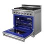 Thor Kitchen - 36 in. Wide 6 Burner 6.0 Cu Ft. Freestanding Gas Range with Infrared Broiler - Stainless Steel - Image 3
