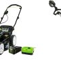 Greenworks Pro 80V 21-Inch Brushless Cordless Push Mower + 80V (300W) Inverter, 4.0Ah Battery and Rapid Charger Inlcuded — Mower, 4Ah Battery, Push + Edger - Image 1