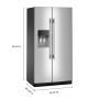 KitchenAid - 36 in. Wide 21 cu. ft. Counter-Depth Side-by-Side Refrigerator with Exterior Ice - Stainless Steel - Image 4