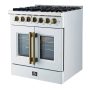 Forno Appliances - 30 in. Wide 5 Burner Galiano 4.32 Cu. Ft. Freestanding Dual Fuel True Convection Range - White - Image 4