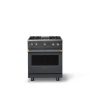 Viking - 30 in. Wide Pro 5 Series 4.0 Cu. Ft. Freestanding Gas Convection Range - Cast Black w. Brushed Brass Trim - Cast Black - Image 1