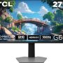 TCL - G64 27" QD Mini LED QHD 180Hz 1ms AMD FreeSync Premium Gaming Monitor with HDR600 (DisplayPort, HDMI) - Black and Gray - Image 1