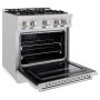 ZLINE - 30 in. Wide 4 Burner 4.2 cu. ft. Classic Dual Fuel Freestanding Range with Cooktop and Convection Oven - Stainless Steel - Image 3