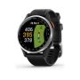 Garmin - Approach S44 GPS Smartwatch 43mm Anodized Aluminum - Silver Aluminum Bezel with Black Silicone Band - (2025) - Image 1