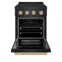 ZLINE - 24 in. Wide 3 Elements Autograph 3.2 cu. ft. Paramount Freestanding Induction Range in Black Steel with Bronze Accents - Black Stainless Steel - Image 2