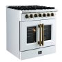 Forno Appliances - 30 in. Wide 5 Burner Galiano 4.32 Cu. Ft. Freestanding Dual Fuel True Convection Range - White - Image 2