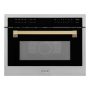 ZLINE - Autograph Edition 24" 1.6 cu ft. Built-in Convection Microwave Oven and Champagne Bronze Accents - Stainless Steel - Image 1