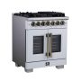 Forno Appliances - 30 in. Wide 5 Burner Capriasca 4.32 Cu. Ft. Dual Fuel Freestanding Range with French Door Design - Image 4