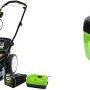 Greenworks Pro 80V 21-Inch Brushless Cordless Push Mower + 80V (300W) Inverter, 4.0Ah Battery and Rapid Charger Inlcuded — Mower, 4Ah Battery, Push + Inverter - Image 1