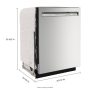 KitchenAid - 24 inch Front Control Built-In Dishwasher with Stainless Steel Tub, ProWash Cycle, 3rd Rack, 39 dBA - Stainless Steel - Image 3