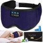 LC-dolida Sleep Headphones, Silk Sleep Mask Bluetooth Wireless Music Eye Mask, Sleeping Headphones for Side Sleepers Sleep Mask with Bluetooth Headphones Ultra-Thin Stereo Speaker Perfect for Sleeping - Image 1
