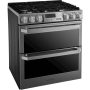LG - SIGNATURE 30-in Wide 7.3 Cu. Ft. Smart Slide-In Double Oven Dual Fuel True Convection Range with 5 Burners and EasyClean - Textured Steel - Image 2