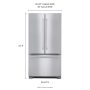 KitchenAid - 36 in. Wide 22 cu. ft. Counter Depth French Door Refrigerator with Interior Dispense - Stainless Steel - Image 2
