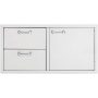 Sedona By Lynx - 42" Storage Door & Double Drawer Combo for Outdoor Kitchen - Silver - Image 2