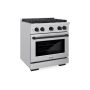 ZLINE - 30 in. Wide 4 Burner 4.2 cu. ft.  Autograph Paramount Dual Fuel Freestanding Range with Matte Black Accents - Stainless Steel - Image 3