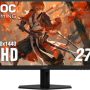 AOC - 27" Q27G40XMN Mini-LED, QHD, 180hz Gaming Monitor - Black - Image 1