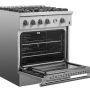 Forno Appliances - 30 in. Wide 4 burner Marco 4.32 Cu. Ft. Freestanding Gas Convection Range with Dual Ring Burner - Silver - Image 3