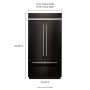 KitchenAid - 24 in. Wide 24.2 cu. ft. Built-In Stainless French Door Refrigerator with Platinum Interior Design - Black Stainless Steel - Image 4