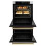 ZLINE - 30 in. Autograph Double Wall Oven w/ Air Fry in Satin Steel w/ Gold Handles - Satin Stainless Steel - Image 2