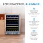 NewAir - 24” Built-in 46 Bottle Dual Zone Wine Cooler with Removable Beechwood Shelves - Stainless Steel - Image 2