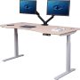 ApexDesk Elite K Series 60" x 27" Electric Height Adjustable Standing Desk with LED Memory Controller (60” x 27” Rectangular Top, White) - Image 1
