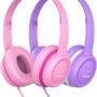vinamass Kids Headphones, Wired Headphones for Kid with Safe Volume Limiter, Kid Headphone with Cord 3.5mm Jack, On-Ear Girls Boys Toddler Headphone for School - Image 1