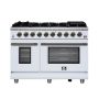 Forno Appliances - 48 in. Wide 8 Burner Massimo 6.58 Cu. Ft. Freestanding True Convection Gas Range with Air Fryer Kit - Image 1