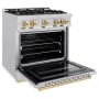 ZLINE - 30 in. Wide 4 Burner 4.2 cu. ft. Autograph Classic Dual Fuel Freestanding Range with Polished Gold Accents - Stainless Steel - Image 3