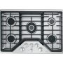 Café - 30 in. Wide 5 Burner Built-In Gas Cooktop, Customizable with White LED Backlit, Heavy-Duty Knobs - Stainless Steel - Image 1