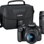 Canon - EOS Rebel T7 DSLR Video Two Lens Kit with EF-S 18-55mm and EF 75-300mm Lenses - Black - Image 1