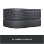 Logitech - ERGO K860 Ergonomic Full-size Wireless Scissor Keyboard for Windows and Mac with Palm Rest - Black - Image 2