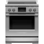 Fisher & Paykel - 30 in. Wide 4 Elements Professional 4.0 Cu. Ft. Freestanding Electric Induction True Convection Range with Self-Cleaning - Stainless Steel/Black Glass - Image 1