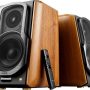 Edifier - S1000MKII Audiophile Active Bookshelf 2.0 Speakers, Computer Speakers - 120W Optical Input - Bluetooth 5.0 HD - Wood/Black - Image 1