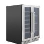 Thor Kitchen - 21 Wine Bottle Capacity and 95 Can Dual Zone French Door Wine and Beverage Center - Stainless Steel - Image 2