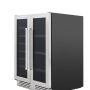 Thor Kitchen - 21 Wine Bottle Capacity and 95 Can Dual Zone French Door Wine and Beverage Center - Stainless Steel - Image 3