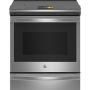 GE Profile - 30 in. Wide 5 Elements 5.3 Cu. Ft. Slide-In Electric Induction True Convection Range with No Preheat Air Fry and Wi-Fi - Stainless Steel - Image 1