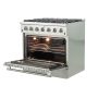 Forno Appliances - 36 in. Wide 6 Burner Galiano Alta Qualita 5.36 Cu. Ft. Freestanding Gas Range with Convection Oven - Stainless Steel - Image 2