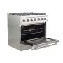 Forno Appliances - 36 in. Wide 6 Burner Galiano Alta Qualita 5.36 Cu. Ft. Freestanding Gas Range with Convection Oven - Stainless Steel - Image 3
