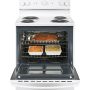GE - 30 in. Wide 4 Elements 5.0 Cu. Ft. Freestanding Electric Range with Porcelain-Enamel Cooktop Surface - White - Image 4