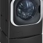 LG - 5.2 Cu. Ft. High-Efficiency Stackable Smart Front Load Washer with Steam and TurboWash - Black Steel - Image 2
