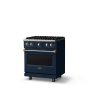 Viking - 30 in. Wide Pro 5 Series 4.0 Cu. Ft. Freestanding Sealed 4 Burner Gas Convection Rangewith Brushed Brass Trim - Slate Blue - Image 2