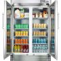 Premium Levella - 40 in. Wide 21.0 cu. ft. 2-Door Commercial Merchandiser Refrigerator Glass-Door Beverage Display Cooler - Stainless Steel - Image 2