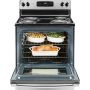 GE - 30 in. Wide 4 Elements 5.0 Cu. Ft. Freestanding Electric Range with Dual-Element Bake - Stainless Steel - Image 3