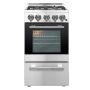 Forno Appliances - 20 in. Wide 4 burner Lamazze Alta Qualita 2.05 Cu. Ft. Freestanding Gas Range with LP Conversion Kit - Silver - Image 1
