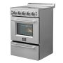 Forno Appliances - 24 in. Wide 4 Elements Loiano Alta Qualita 2.3 Cu. Ft. Freestanding Electric Range - Silver - Image 2